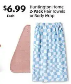 Aldi Huntington Home 2-Pack Hair Towels or Body Wrap offer