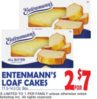 Bravo Supermarkets Entenmann's loaf cakes offer