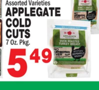 Bravo Supermarkets Applegate cold cuts offer