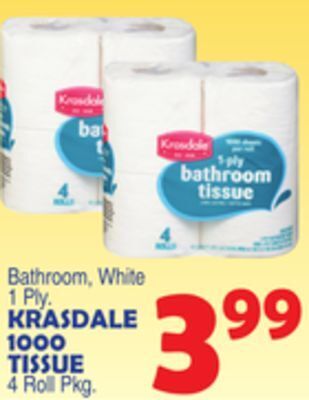Bravo Supermarkets Krasdale 1000 tissue offer