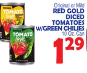 Bravo Supermarkets Red gold diced tomatoes w/green chilies offer