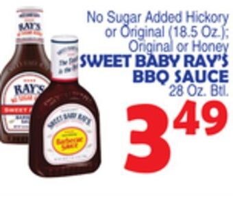 Bravo Supermarkets Sweet baby ray's bbq sauce 28 oz. btl. offer