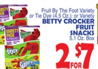Bravo Supermarkets Betty crocker fruit snacks 5.1 oz. box offer