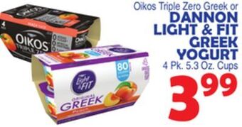 Bravo Supermarkets Dannon light & fit greek yogurt offer