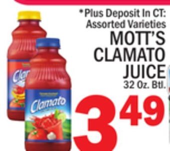C Town Mott's clamato juice offer