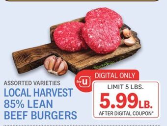 Kings Food Markets Local harvest 85% lean beef burgers offer