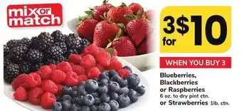 ACME Blueberries, blackberries or raspberries 6 oz. to dry pint ctn. or strawberries 1lb. ctn. offer
