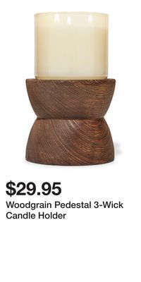 Bath & Body Works Woodgrain pedestal 3-wick candle holder offer