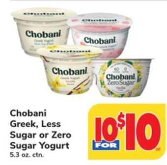 ACME Chobani greek, less sugar or zero sugar yogurt offer