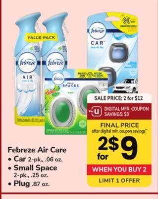 ACME Febreze air care offer