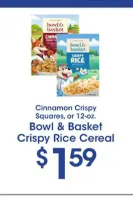 Price Rite Bowl & basket crispy rice cereal offer