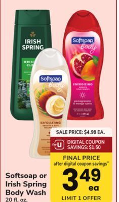 ACME Softsoap or irish spring body wash offer