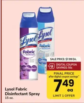 ACME Lysol fabric disinfectant spray offer