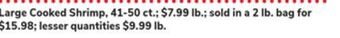ACME Large cooked shrimp offer