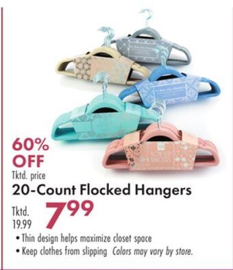 Boscov's 20-count flocked hangers offer