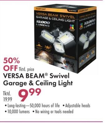 Boscov's Versa beam® swivel garage & ceiling light offer