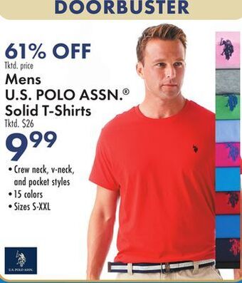 Boscov's Mens u.s polo assn. ® solid t-shirts offer