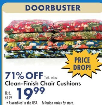 Boscov's Clean-finish chair cushions offer