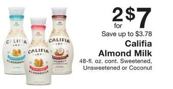 Fairway Store Market Califia almond milk offer
