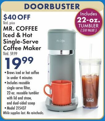 Boscov's Mr. coffee iced & hot single-serve coffee maker offer