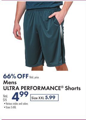 Boscov's Mens ultra performance® shorts offer