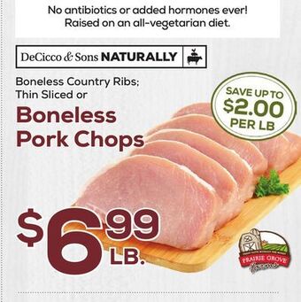 DeCicco & Sons Decicco & sons naturally boneless pork chops offer