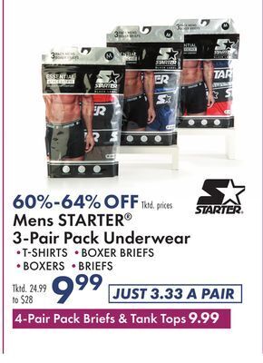 Boscov's Mens starter® 3-pair pack underwear offer