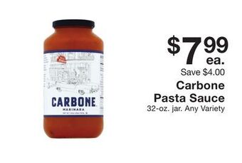 Fairway Store Market Carbone pasta sauce offer