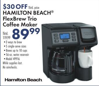 Boscov's Hamilton beach® flexbrew trio coffee maker offer