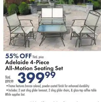 Boscov's Adelaide 4-piece all-motion seating set offer