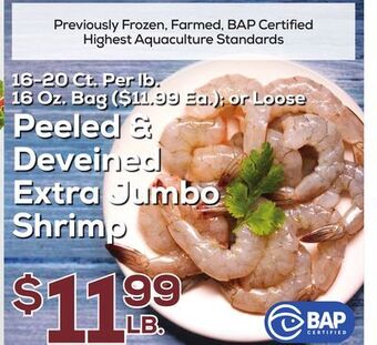 DeCicco & Sons Peeled & deveined extra jumbo shrimp offer