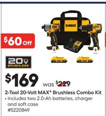 Lowe's 2-tool 20-volt max f brushless combo kit offer