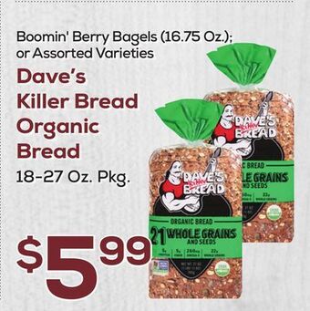 DeCicco & Sons Dave's killer bread organic bread 18-27 oz. pkg. offer