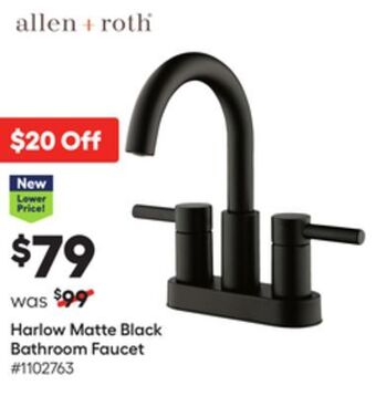 Lowe's Harlow matte black bathroom faucet offer