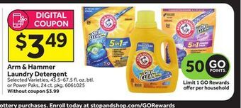 Stop&Shop Arm & hammer laundry detergent offer