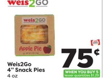 Weis Markets Weis2go 4 snack pies offer