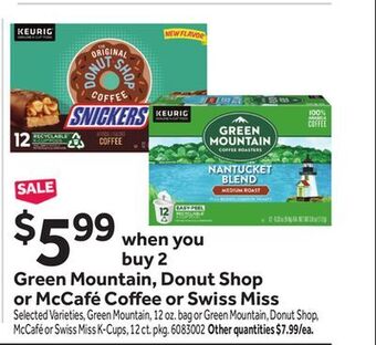 Stop&Shop Green mountain, donut shop or mccafé co ee or swiss miss offer