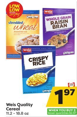Weis Markets Weis quality cereal offer