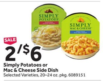 Stop&Shop Simply potatoes or mac & cheese side dish offer