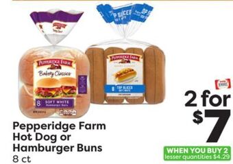 Weis Markets Pepperidge farm hot dog or hamburger buns offer