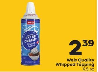 Weis Markets Weis quality whipped topping offer