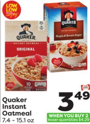 Weis Markets Quaker instant oatmeal offer