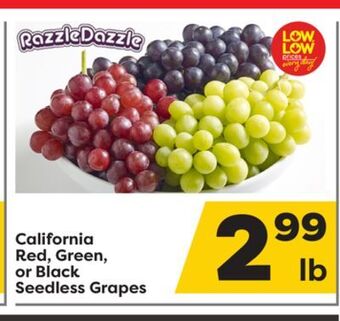 Weis Markets California red, green, or black seedless grapes offer