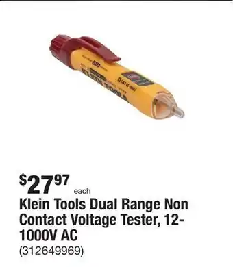 The Home Depot Klein tools dual range non contact voltage tester, 12-1000v ac offer
