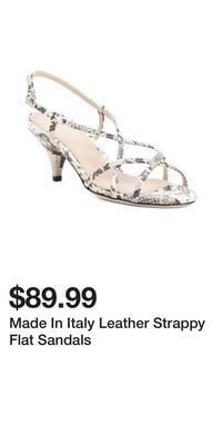 TJ Maxx Made in italy leather strappy flat sandals offer