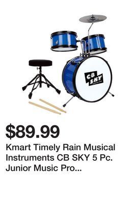 Kmart Kmart timely rain musical instruments cb sky 5 pc. junior music pro drum set offer