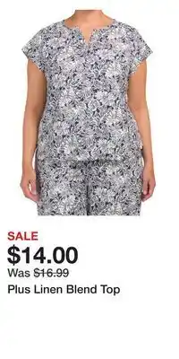 TJ Maxx Plus linen blend top offer