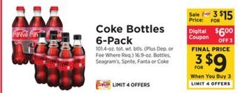 ShopRite Coke bottles 6-pack offer
