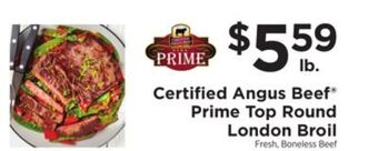 ShopRite Prime top round london broil offer