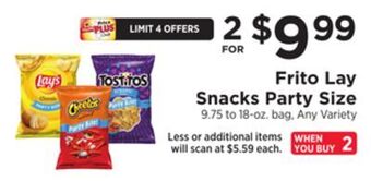 ShopRite Frito lay snacks party size offer